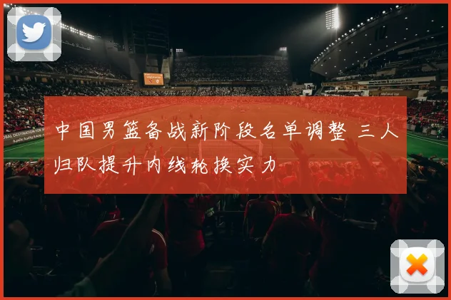 中国男篮备战新阶段名单调整 三人归队提升内线轮换实力
